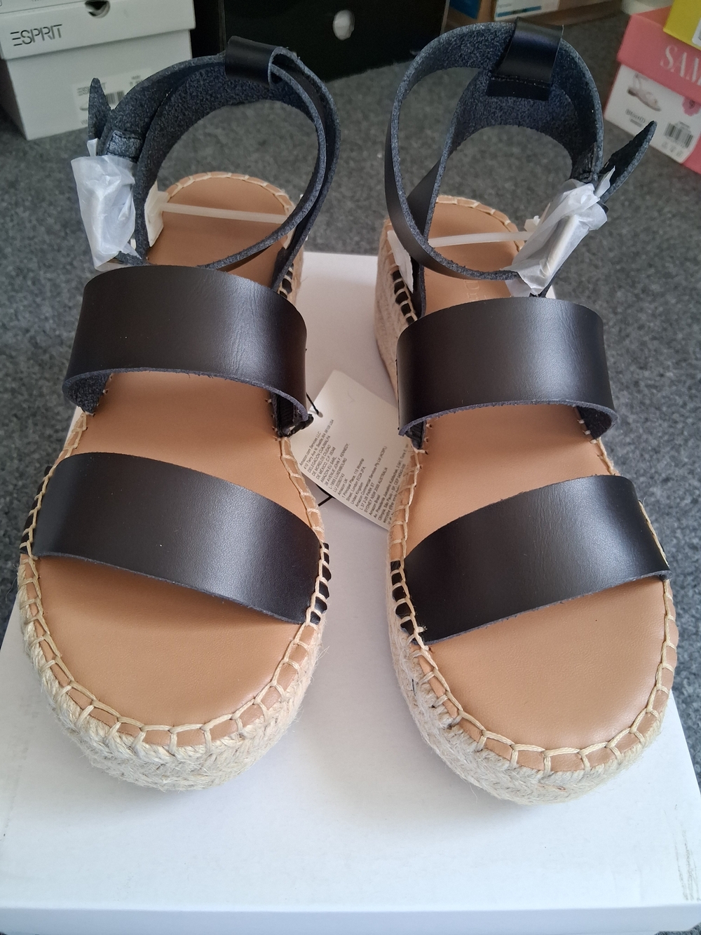 Black Espadrille Platform Sandals - Women - Picture 3 of 14